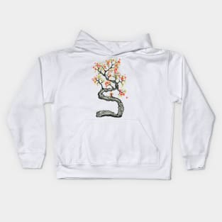 Crooked autumn tree Kids Hoodie